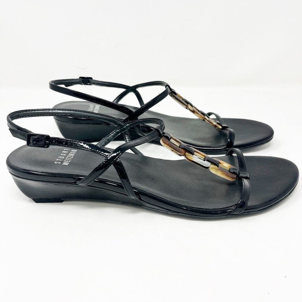 Stuart Weitzman  Conchita black soft patent Womens Size 9 Sandals - Picture 4 of 10